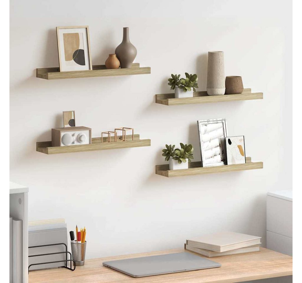 furnicato Wandregal Praktisches 40x9x3 cm in Sonoma-Eiche aus robustem MDF, 4-tlg., Pflegeleichtes Schweberegal als Ablage für Bücher und Dekoration Bild 4