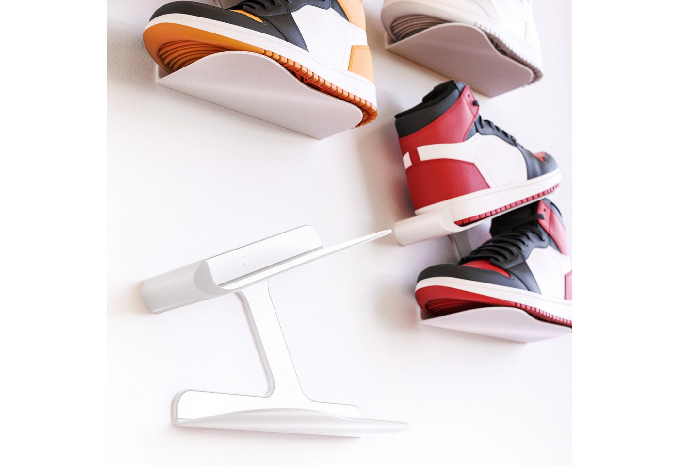 Mobilefox Schuhregal Sneaker Wandhalterung Schuh Regal Wandhalter Schuhablage Weiß 1 Stück, 1-tlg. Bild 3