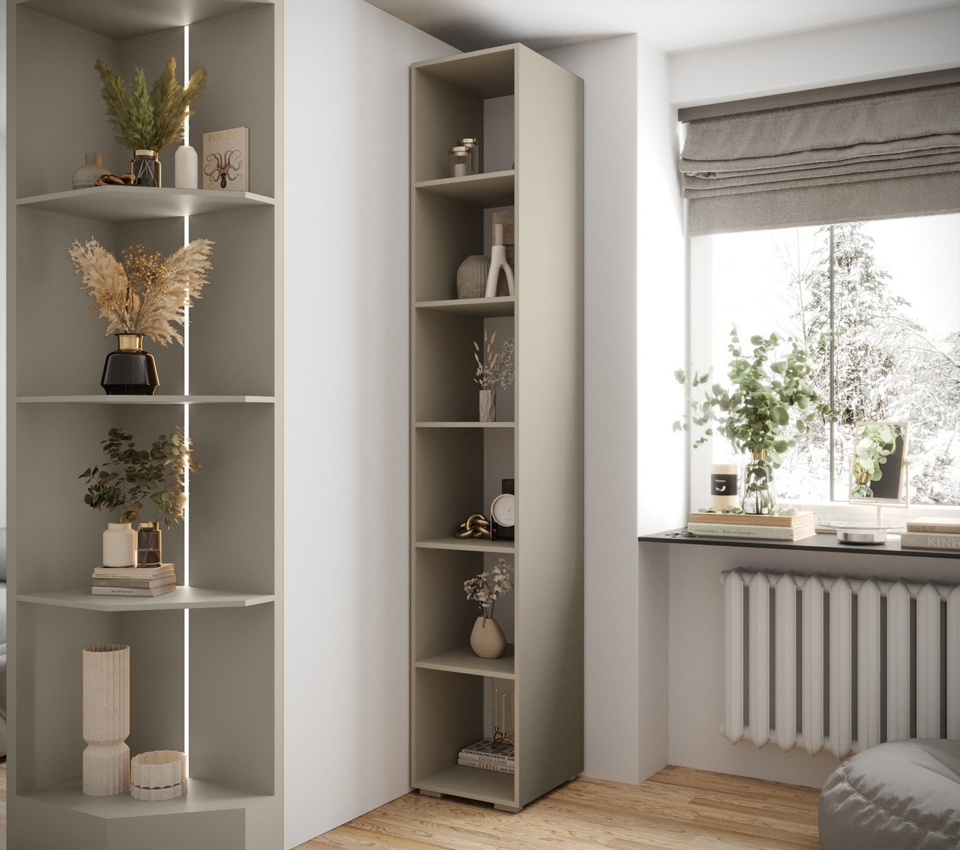 ABIKS MÖBEL Bücherregal Inova 1 Bibliothek Regal Säule, Aufbewahrungsmöbel Bild 2