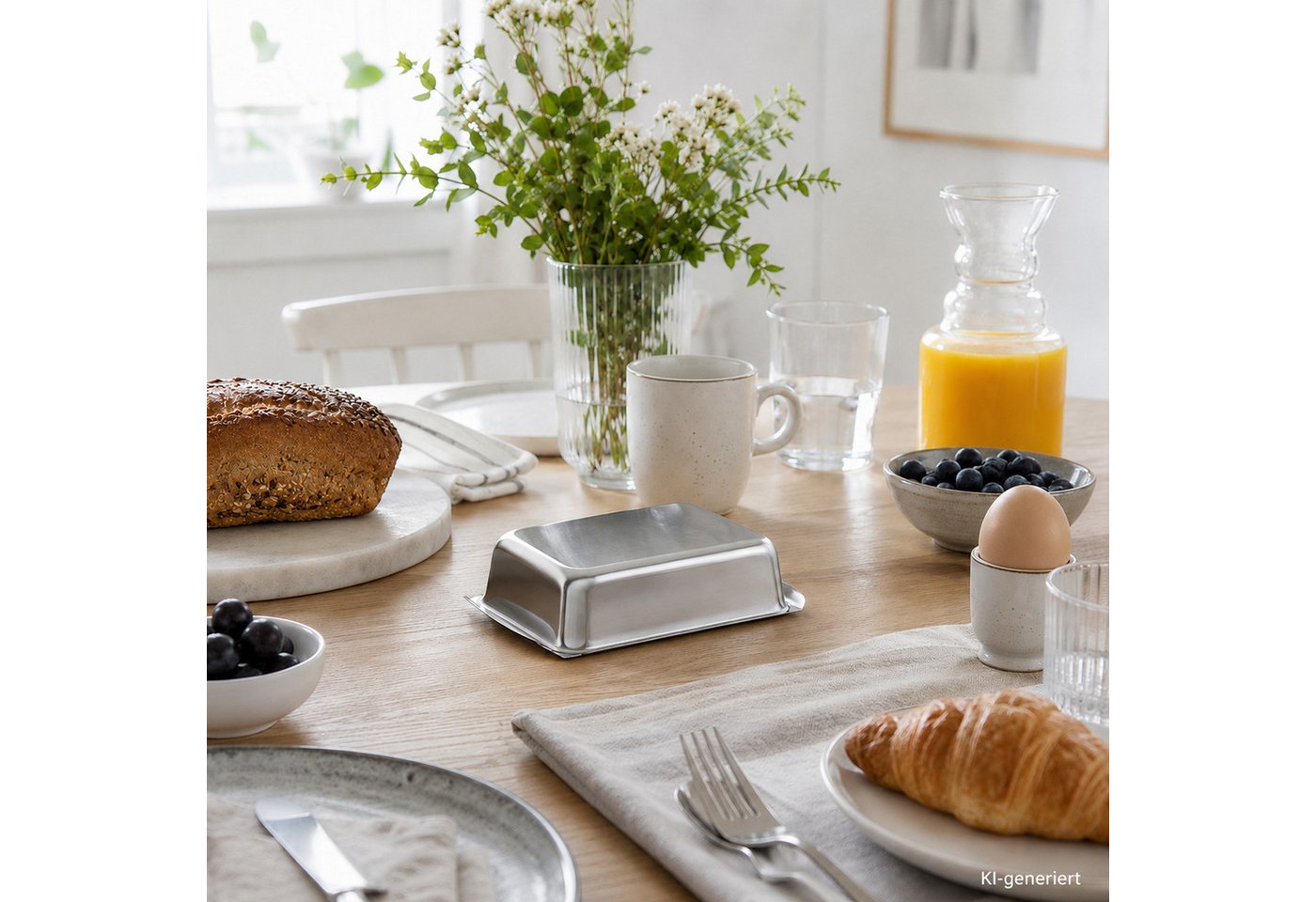 Mojawo Gewürzbehälter Butterdose Butterschale mit Deckel aus Edelstahl für 250g Butter Bild 4