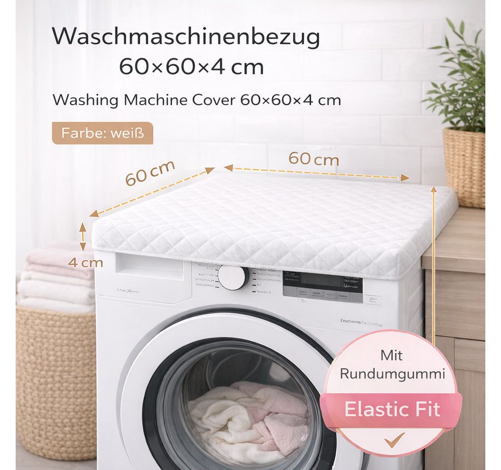 Betz Waschmaschinenbezug mit Rundumgummi Größe 60 x 60 x 4 cm, Trockner Abdeckung Bild 5