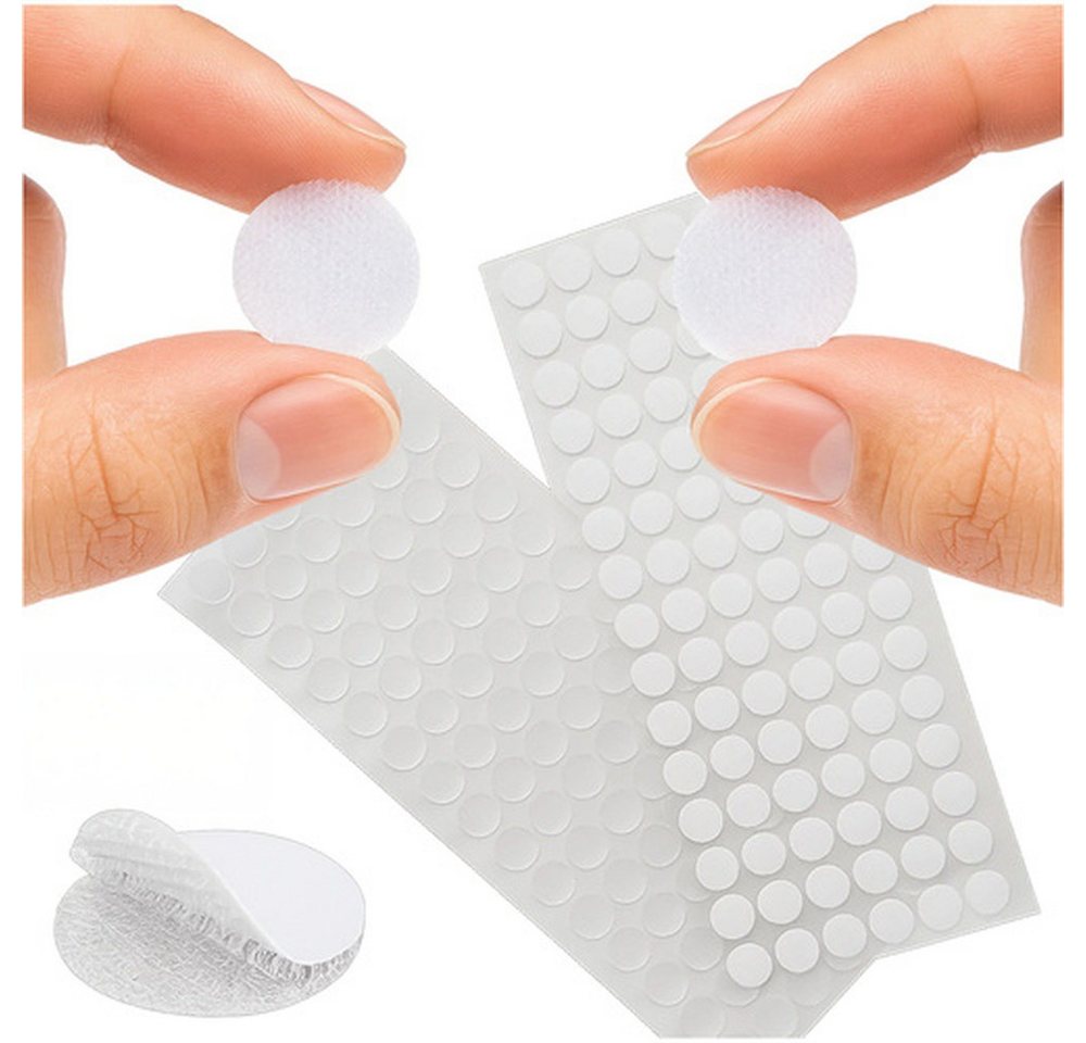Ruhhy Klett-Klebepad Selbstklebendes Klettband 18 mm (Spar-Set, 500-St., bequeme Befestigung) 250 Haken- und 250 Schlaufenpunkte, leicht anzubringen Bild 2