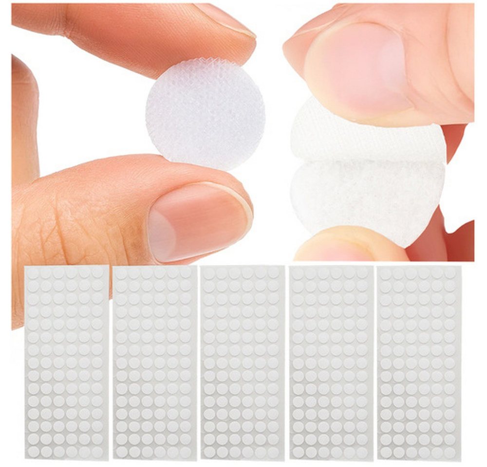 Ruhhy Klett-Klebepad Selbstklebendes Klettband 18 mm (Spar-Set, 500-St., bequeme Befestigung) 250 Haken- und 250 Schlaufenpunkte, leicht anzubringen Bild 4