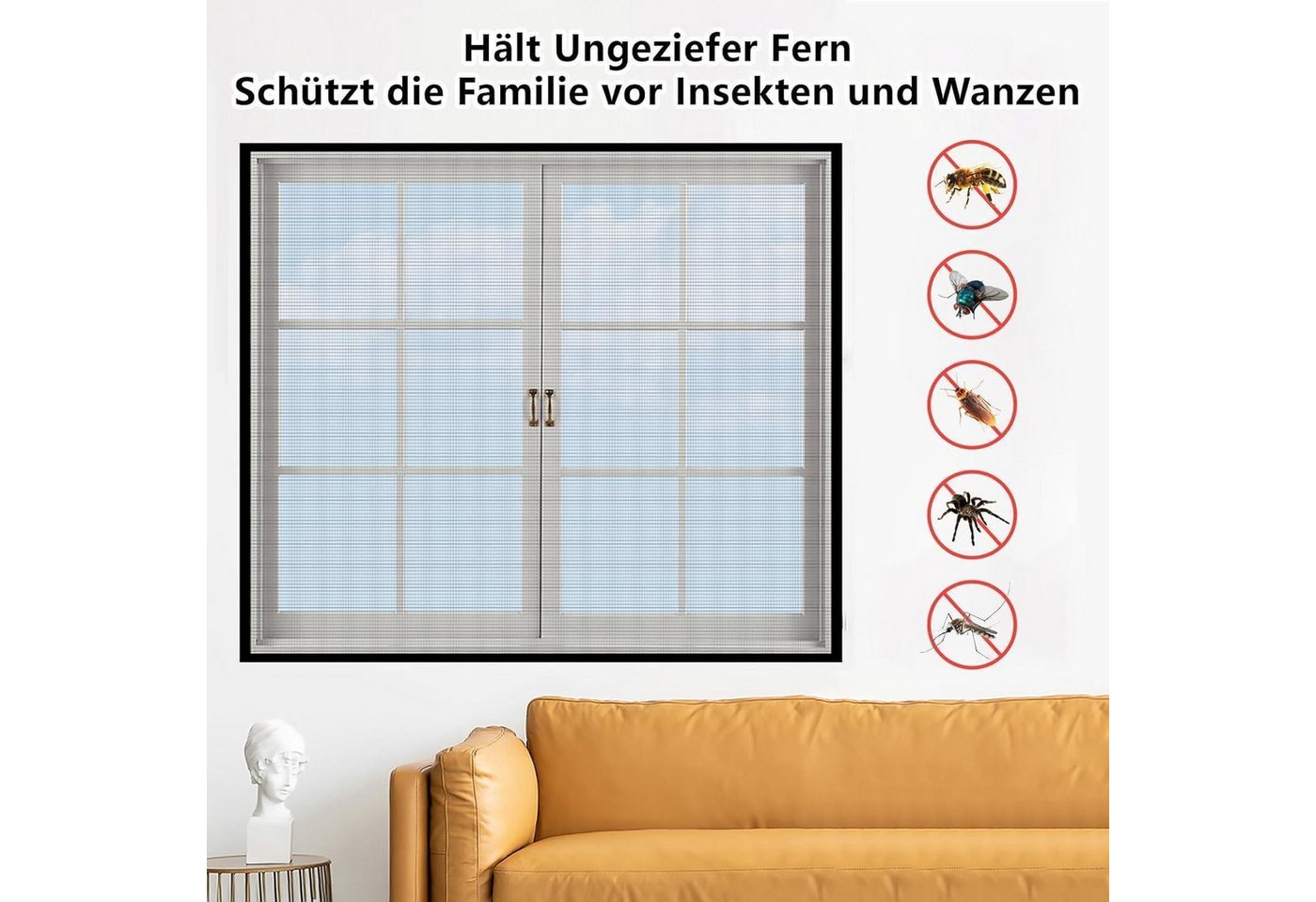 LuxusKollektion Fliegengitter-Gewebe Fliegengitter Meterware Fiberglas Mückenschutz Fenster 270 x 150cm Bild 2