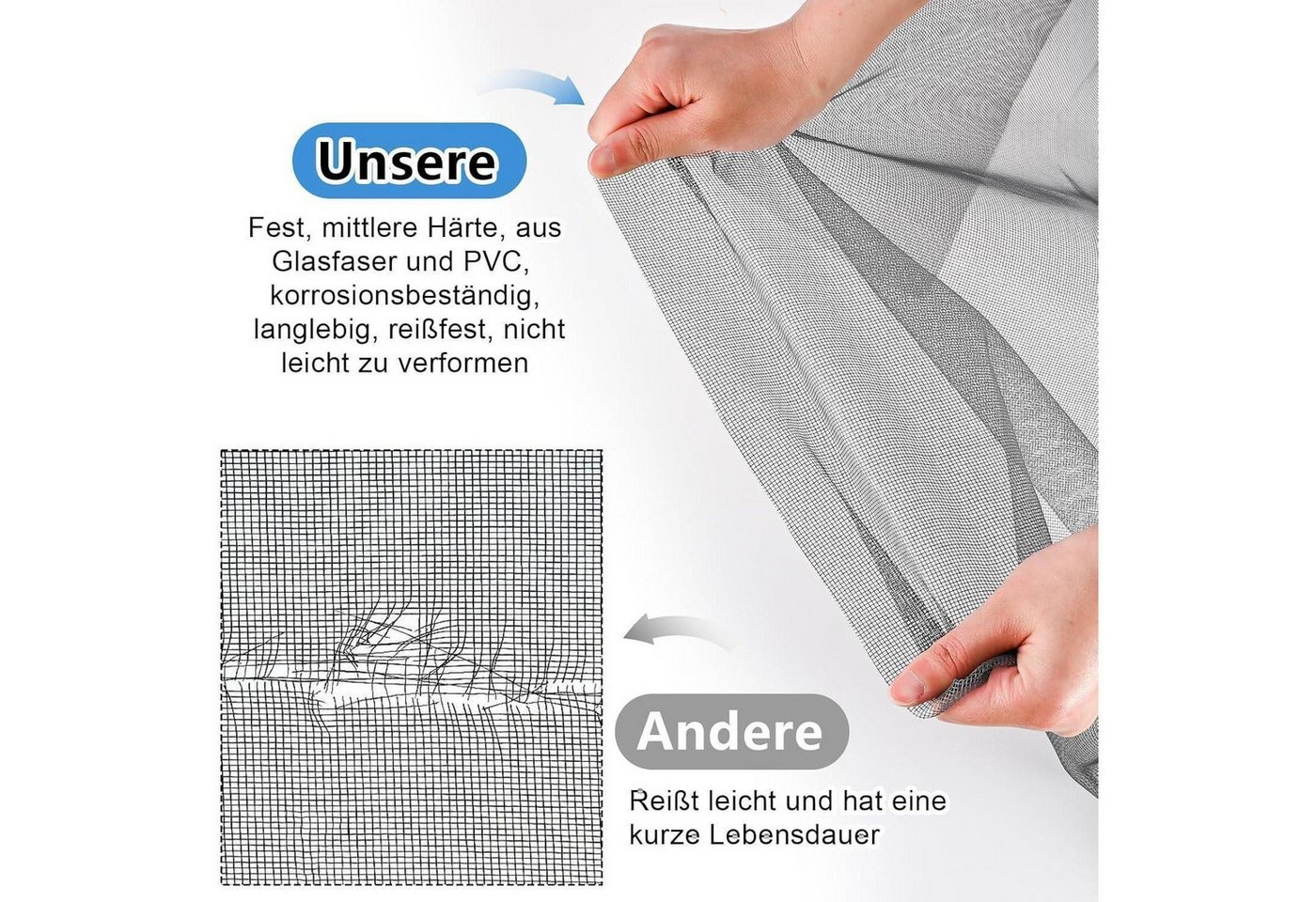 LuxusKollektion Fliegengitter-Gewebe Fliegengitter Meterware Fiberglas Mückenschutz Fenster 270 x 150cm Bild 5