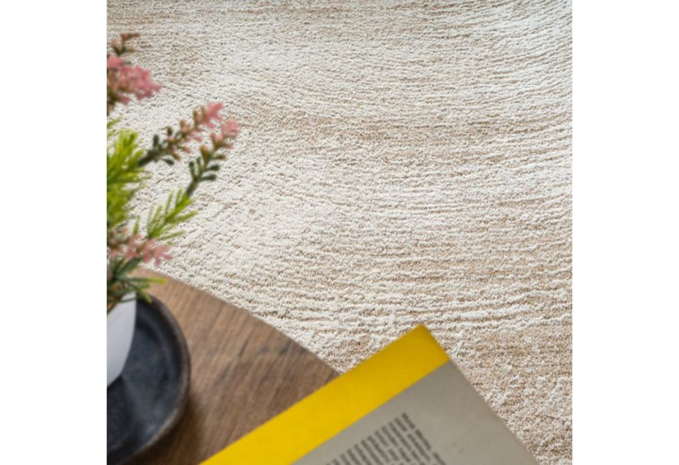 TeppichHome24 Teppich Beiger Teppich mit modernem Kreis-Design weich pflegeleicht, rechteckig Bild 4