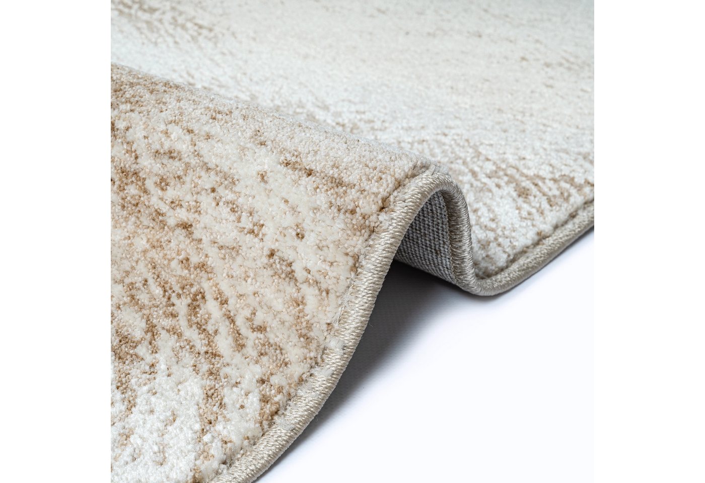 TeppichHome24 Teppich Beiger Teppich mit modernem Kreis-Design weich pflegeleicht, rechteckig Bild 5