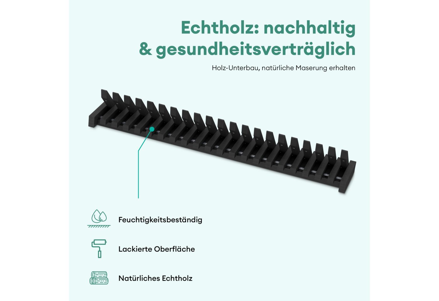 Mai & Mai Wandgarderobe Garderobenleiste Kleiderhaken Wandhaken aus Holz magnetisch Twigro-01, aus Holz Bild 5