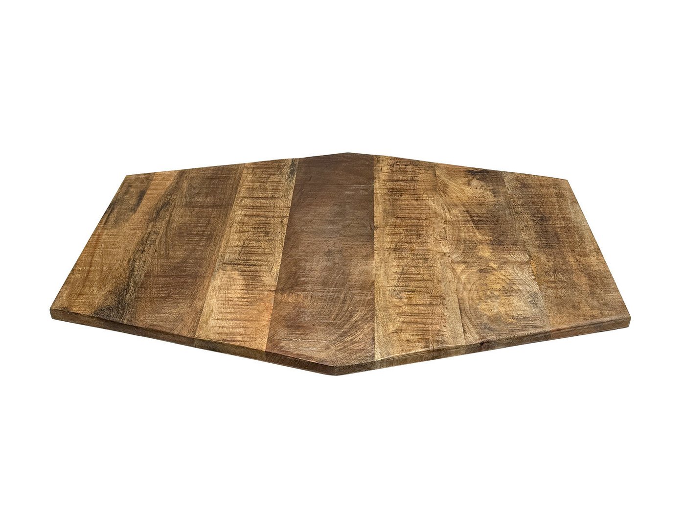 Amagohome Tischplatte Sechseckige Tischplatte Holzplatte Mango-Altholz 74x56 u. 56x47cm – re (1 St), gewollt uneben, aus recyceltem Mangoholz hergestellt Bild 4