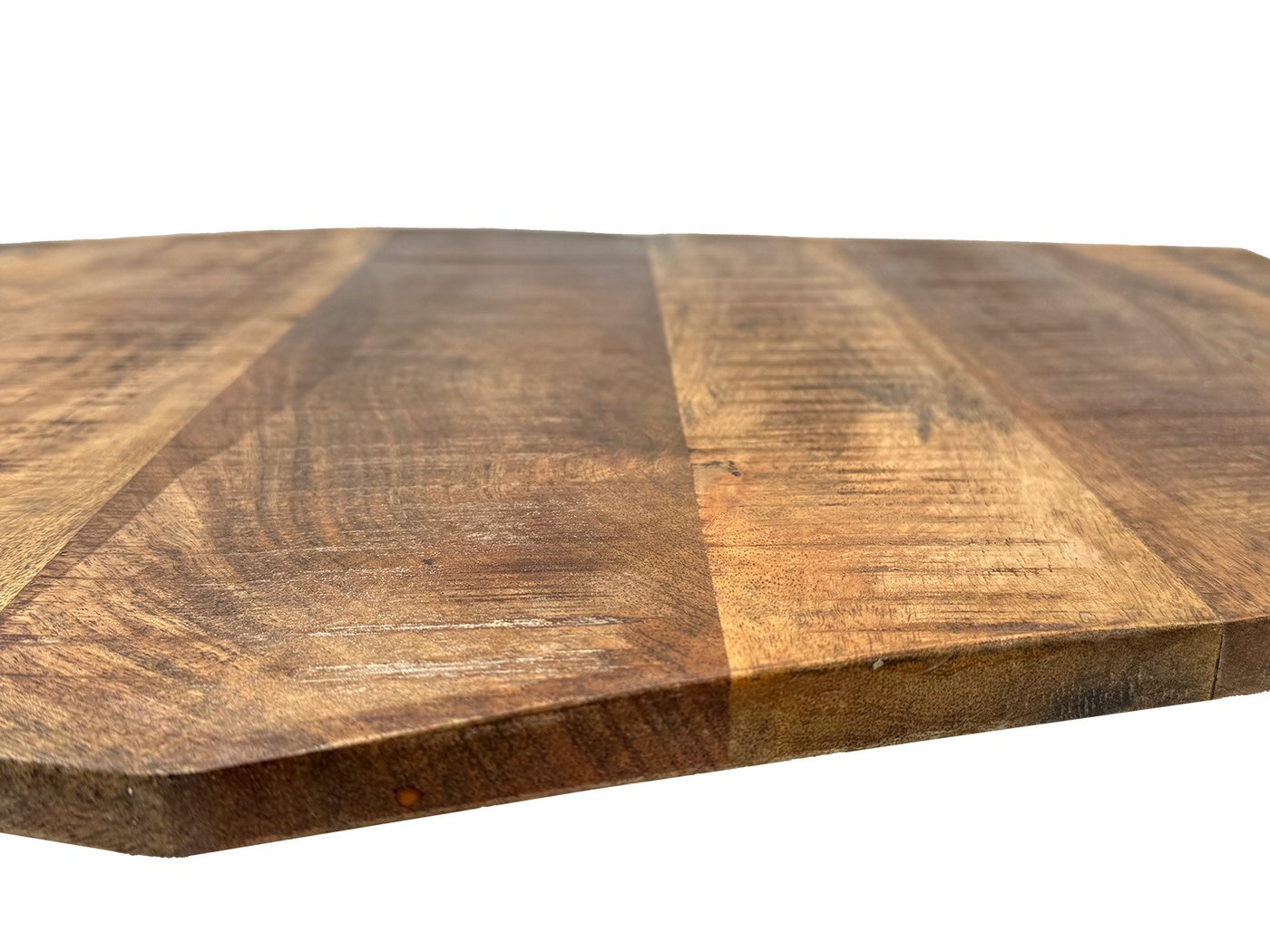 Amagohome Tischplatte Sechseckige Tischplatte Holzplatte Mango-Altholz 74x56 u. 56x47cm – re (1 St), gewollt uneben, aus recyceltem Mangoholz hergestellt Bild 5