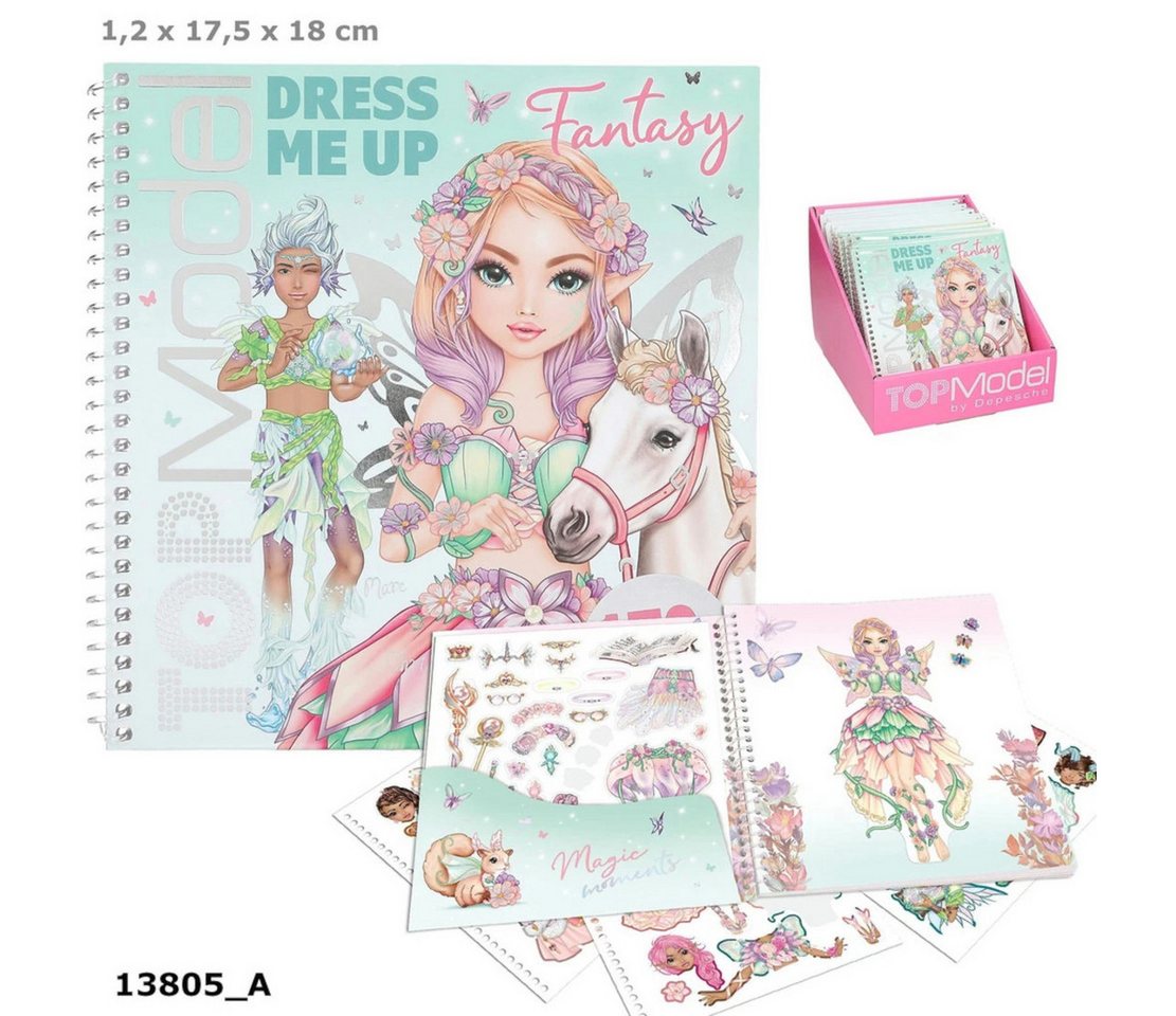 Depesche Stickerbuch TOPModel Dress Me Up Fantasy Stickerbuch mit Spiralbindung