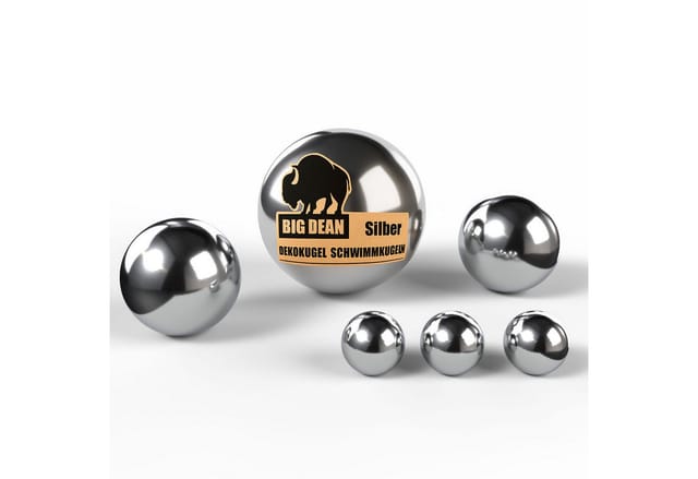 BigDean Dekokugel Schwimmkugeln Silber - Teichkugeln 6er Set aus Edelstahl Gartendeko (Set, 6 St., Kugeln), Rostfreier Edelstahl, Schwimmfähig, Witterungsbeständig