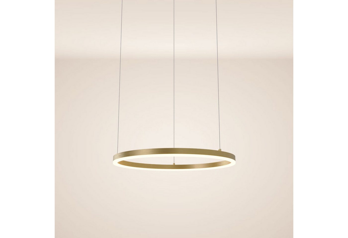 s.luce Pendelleuchte LED Pendelleuchte Ring 60 direkt oder indirekt 5m Abhängung Gold, Warmweiß Bild 2
