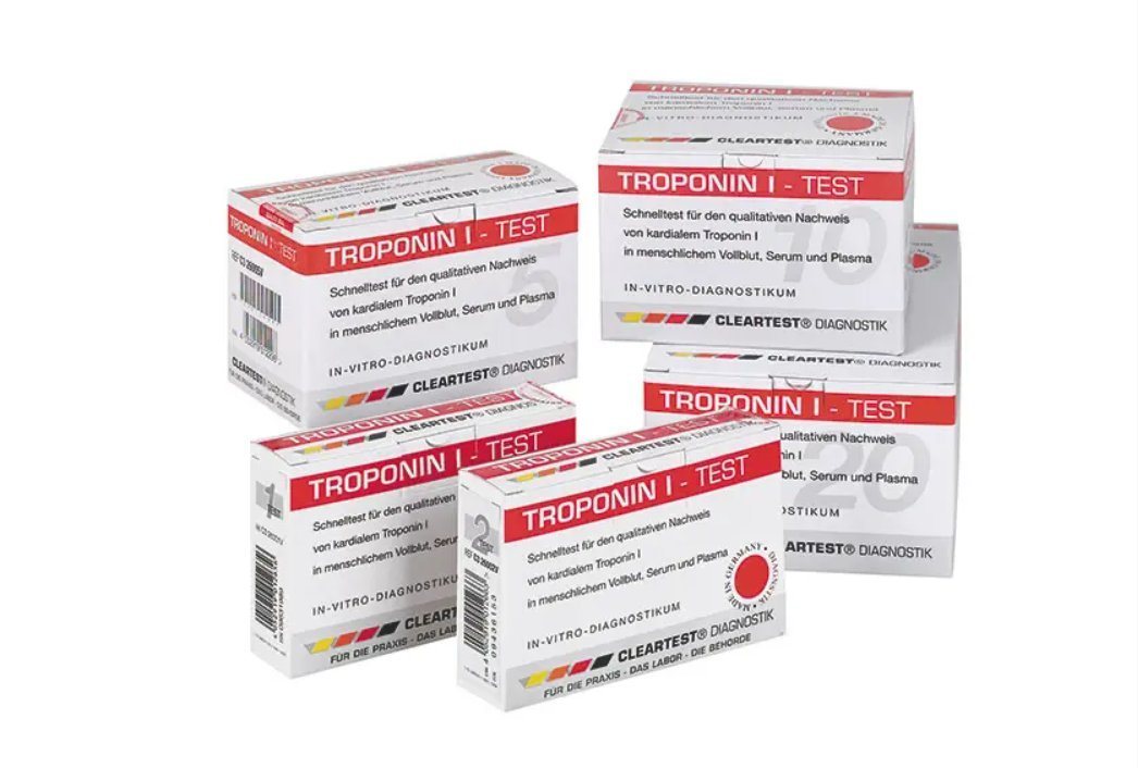 CLEARTEST Troponin-Schnelltest CLEARTEST Troponin I, Schnelltest, 20-tlg., Herzinfarkt-Diagnostik, Troponin Test, Früher Nachweis Herzmuskelschäden, Risikoabschätzung Angina Pectoris