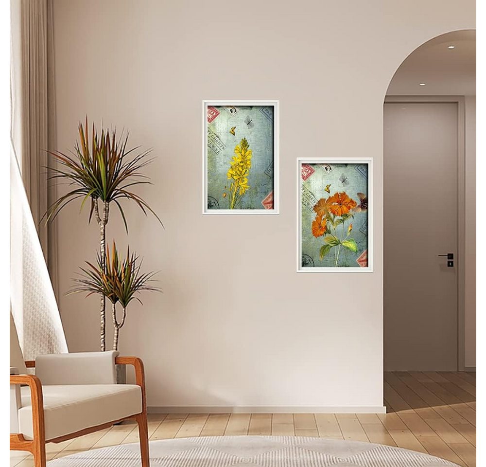 oupados Malen nach Zahlen 5d Diamond Painting DIY Vintage Blumen (5d Diamond Painting-Set, Bild, Diamanten, Stift und Container), Entspannende DIY-Aktivität für Kreativität & Stressabbau Bild 4