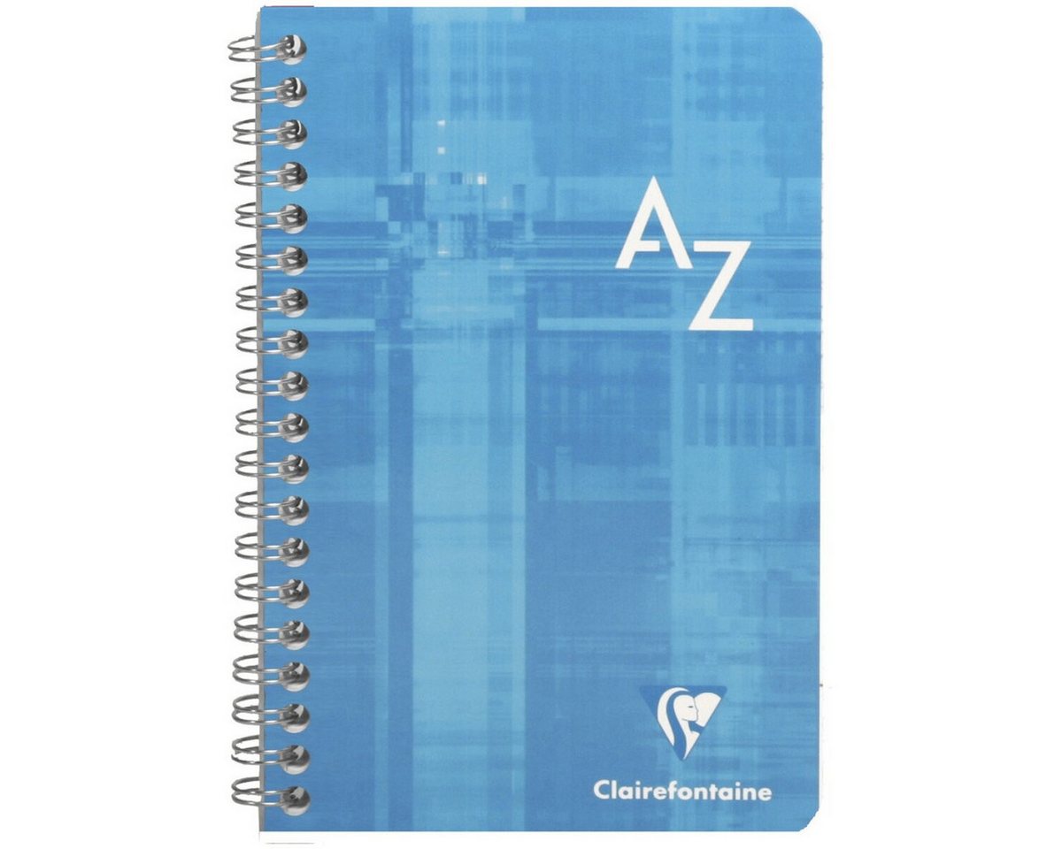 CLAIREFONTAINE Notizbuch Registerbuch 11x17cm 90 Blatt kariert PP mit Spirale A-Z farbig sortie