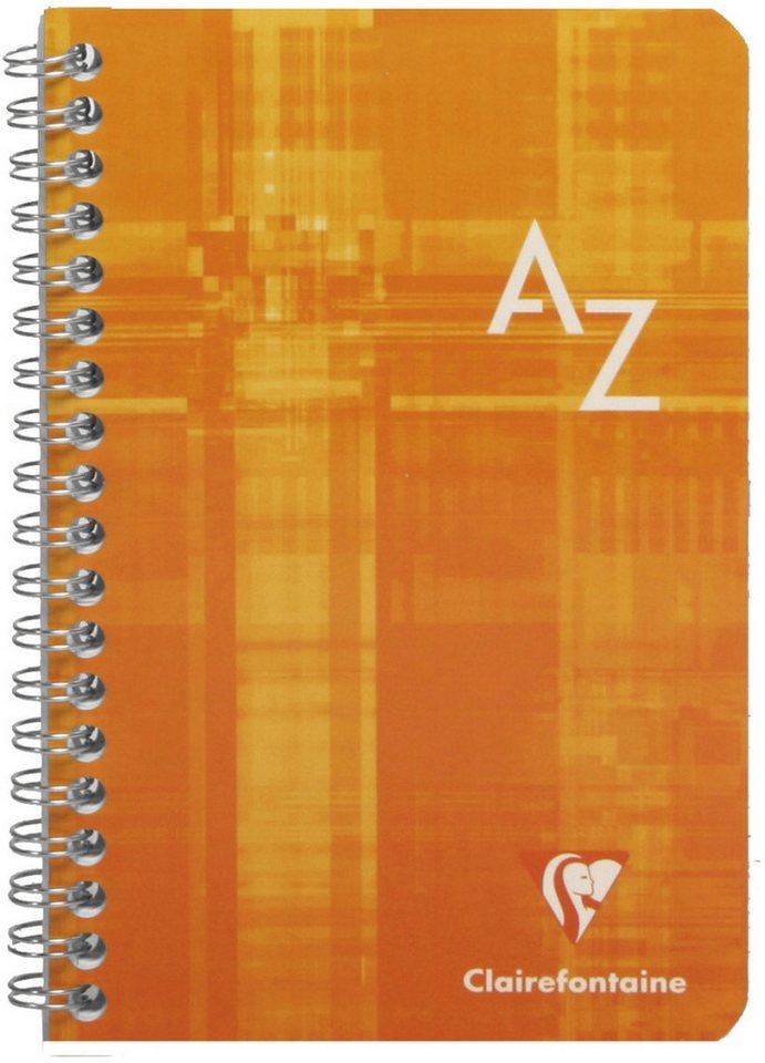 CLAIREFONTAINE Notizbuch Registerbuch 11x17cm 90 Blatt kariert PP mit Spirale A-Z farbig sortie Bild 3