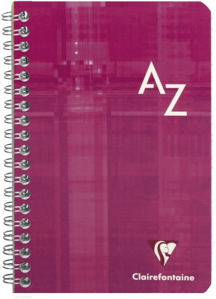 CLAIREFONTAINE Notizbuch Registerbuch 11x17cm 90 Blatt kariert PP mit Spirale A-Z farbig sortie Bild 5