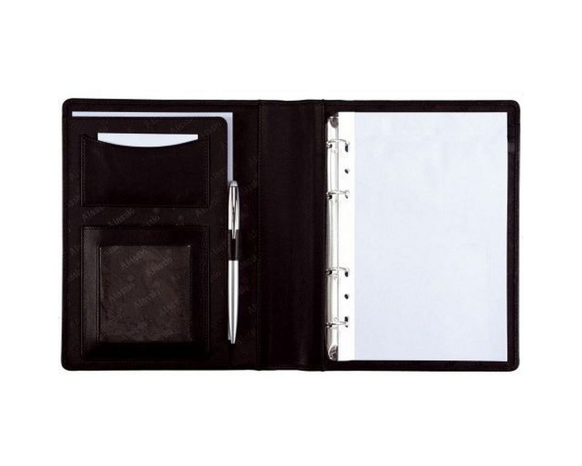 Alassio® Schreibmappe Ringbuchmappe Benaco A5 Lederimitat schwarz