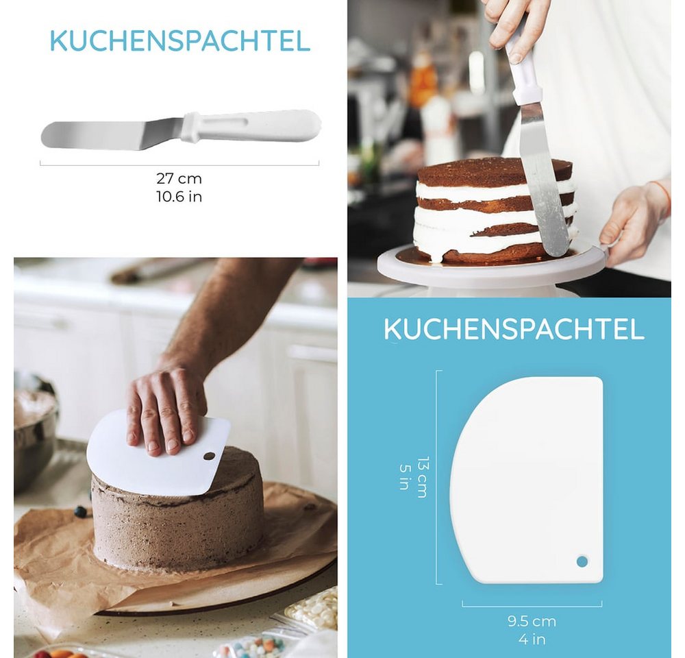 Wenburg Back-Set 51er-Set Delight Kuchendekorationsset, Torten Kuchen Muffins Cupcakes Kupplungen Spritztüllen Sahne Creme