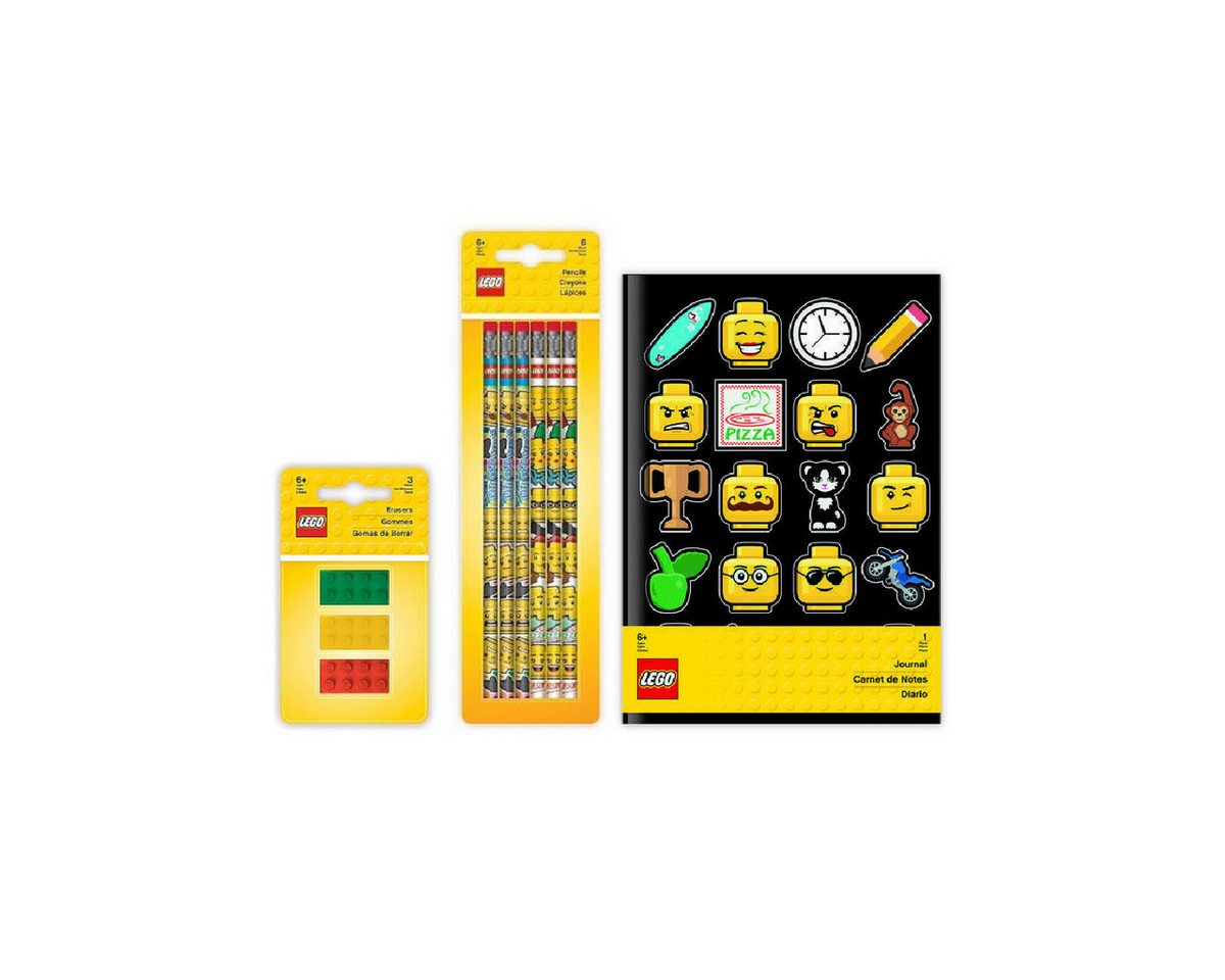 LEGO® Malstift Schreib-Set (Radiergummis, Bleistifte, Notizbuch)