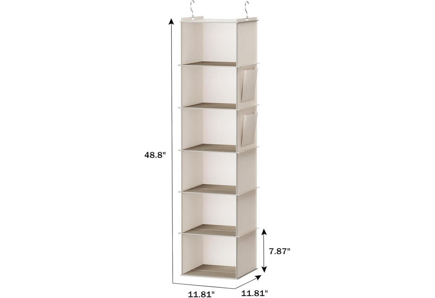 LuxusKollektion Hängeregal Schrankorganizer Kleiderschrank 6 Fächer MDF Platten 6 Fächer Beige Bild 2