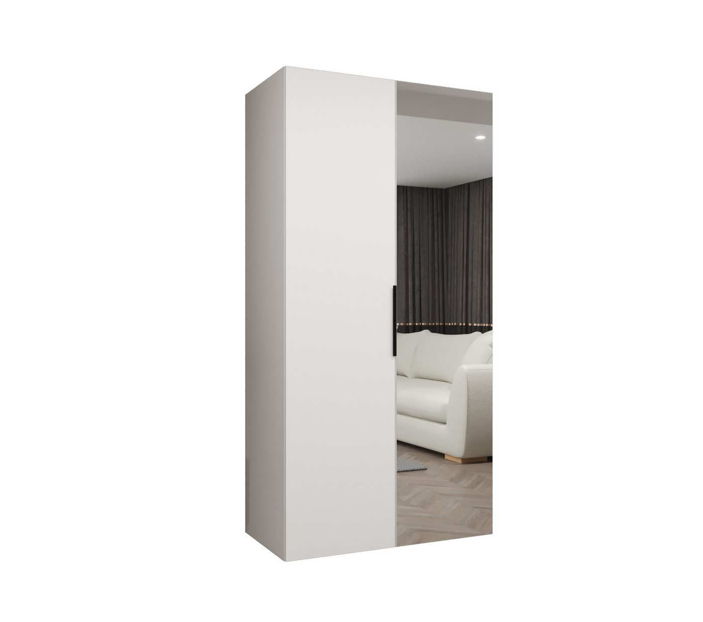 MOEBLO Drehtürenschrank SOLENA 2 (mit Spiegel – Moderner Kleiderschrank mit Soft-Close, Einlegeböden & Kleiderstange, verschiedene Breiten & Farben, Schrank Garderobe Schlafzimmer Drehtürenschrank) (BxHxT): 100/150/200/250/300x202x52 cm Bild 4
