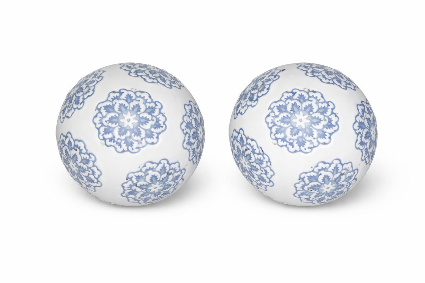 finehomegarden Teichfigur Schwimmkugel weiß-blau Ø4cm/Ø6cm/Ø8cm Blüten Porzellan Deko, (Set), Schwimmende Kugeln für Teich, Brunnen & Wasserschalen 3Größen wählbar Bild 4