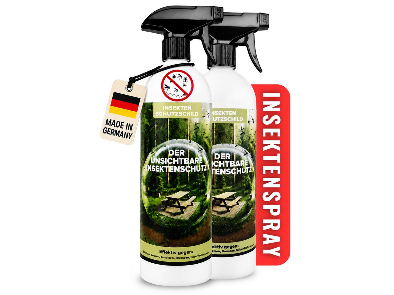 BlueCraft Insektenspray Effektiver Insektenschutz für Oberflächen & Umgebung - Ungezieferspray, 2-St., 2x 750 ml, Langzeitschutz gegen Mücken, Zecken, Ameisen, Spinnen im Haus, Garten Bild 2