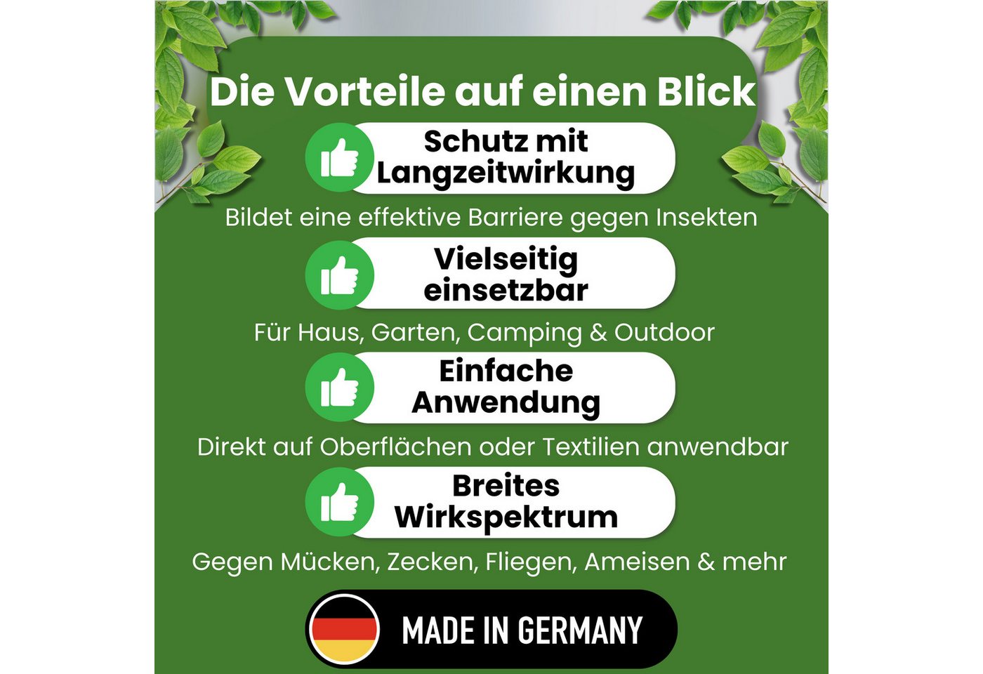 BlueCraft Insektenspray Effektiver Insektenschutz für Oberflächen & Umgebung - Ungezieferspray, 2-St., 2x 750 ml, Langzeitschutz gegen Mücken, Zecken, Ameisen, Spinnen im Haus, Garten Bild 3