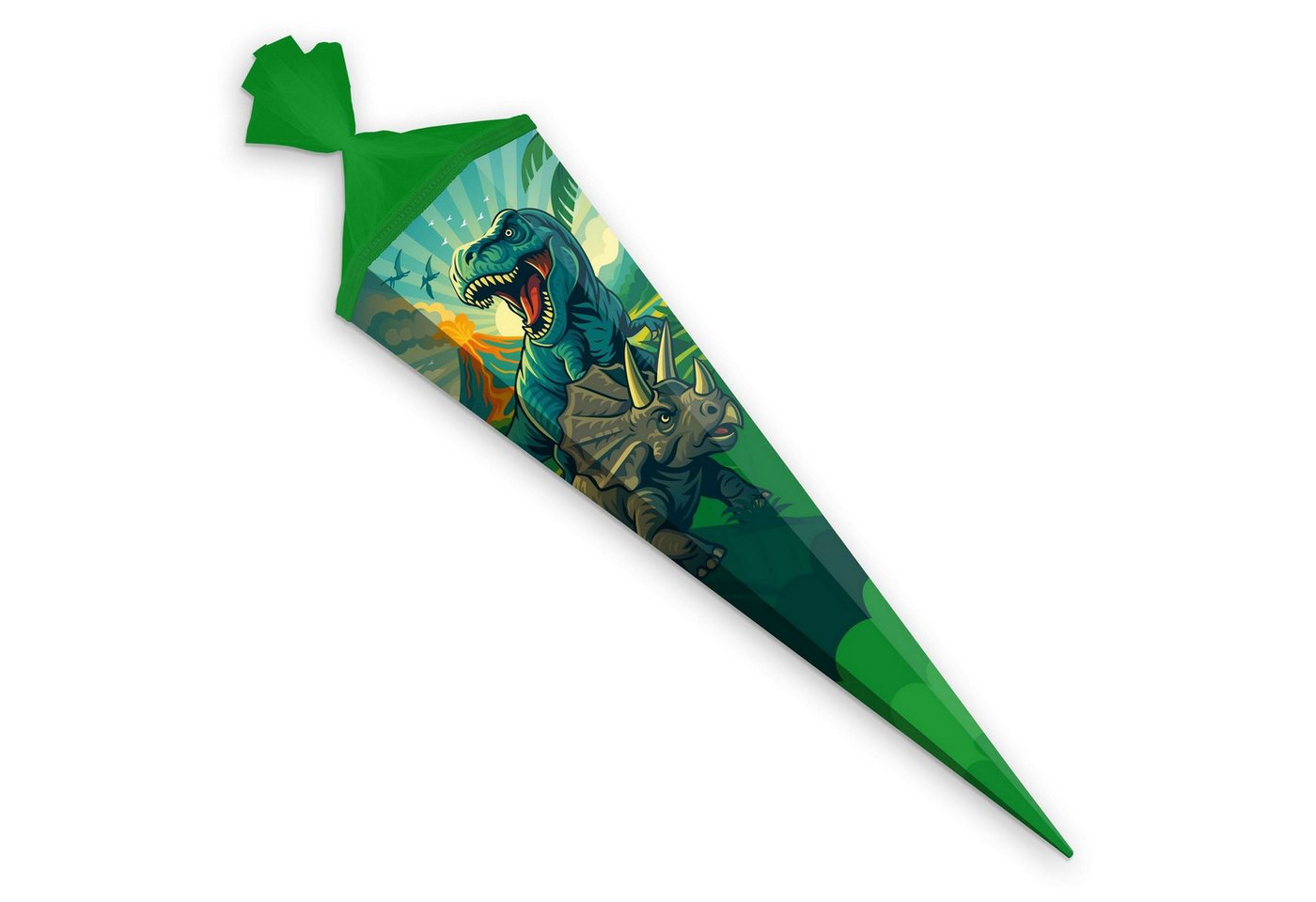 itenga Schultüte ITENGA Schultüte 85cm eckig Motiv Dinosaurier DINO WORLD Zuckertüte Tü