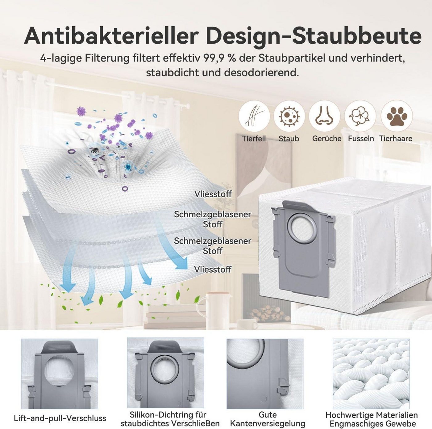 FELIXLEO Sparschäler Umfangreiches 22-Stück Set passend für alle Roborock Qrevo Modelle, (1-tlg) Bild 3