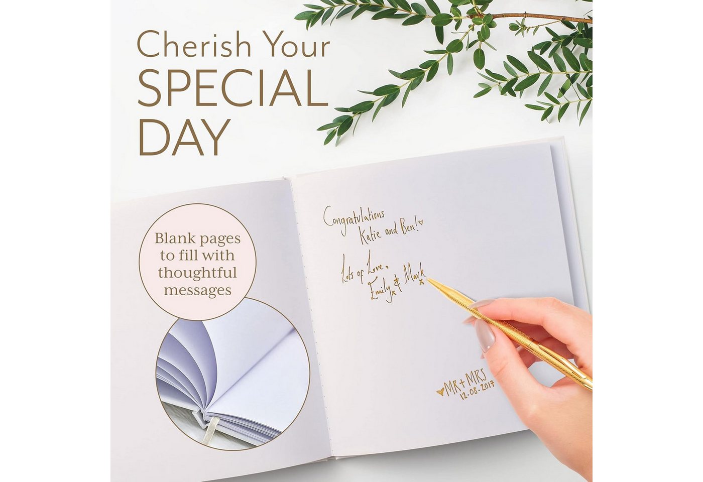 Your Perfect Day Notizbuch Your Perfect Day Hochzeits-Gästebuch mit Elfenbeinband, 64 Seiten
