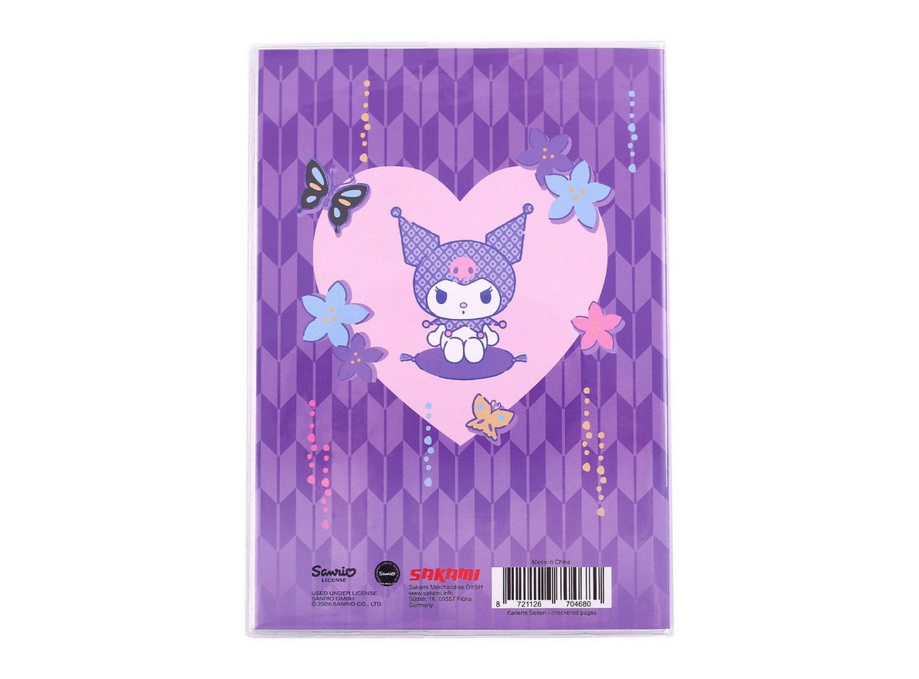 Sakami Merchandise Notizbuch Sanrio Notizbuch Kuromi Japanese Holographic Checkered Bild 2