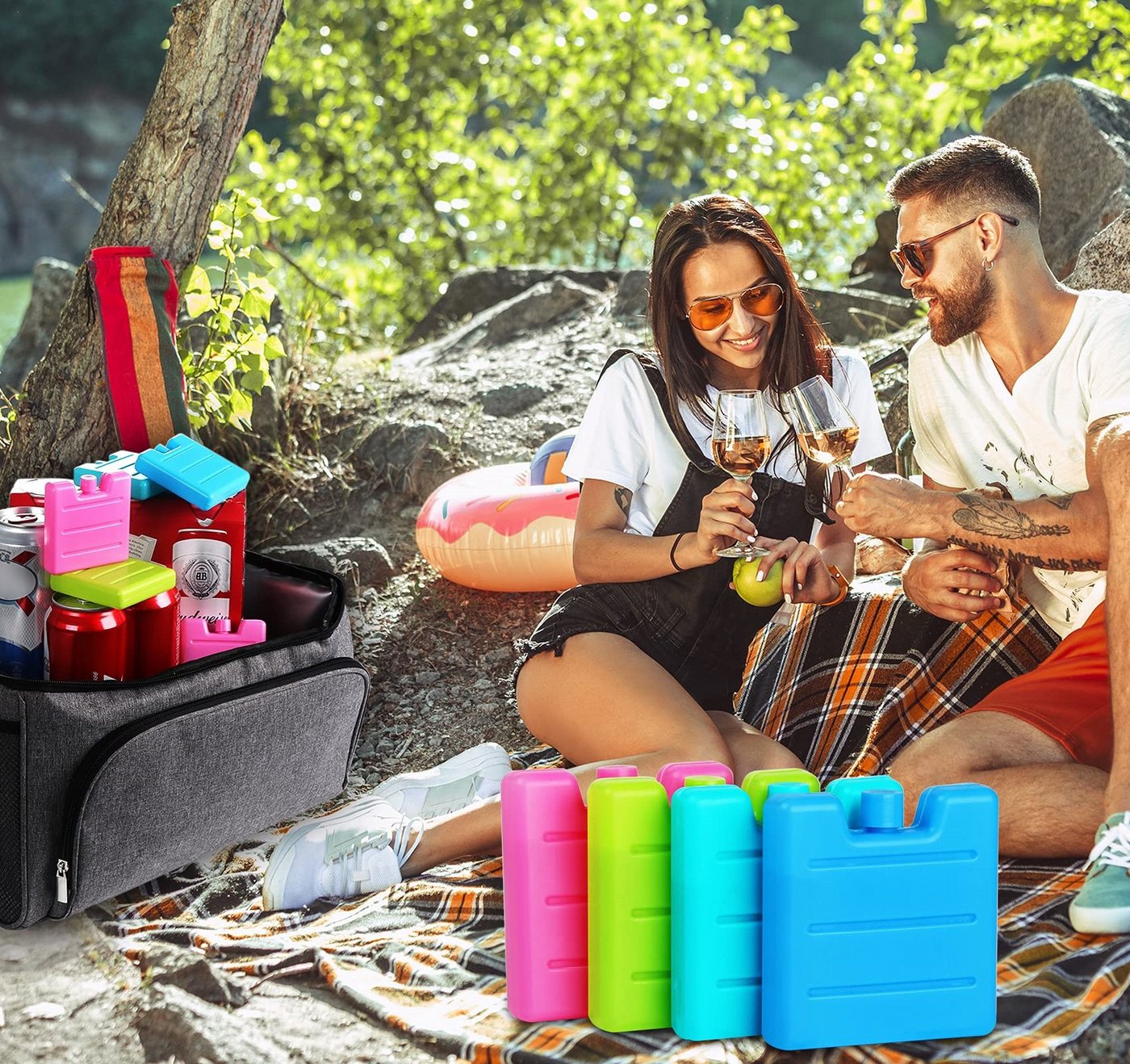 FOUORTUNATE-BEE Kühlakku Set Kühlakkus Lunchbox Kühlbox Wiederverwendbar Mini Kühlpads, Für Picknick Camping Kühltasche Lunchbox Kühlschrank Kühlbox Reise