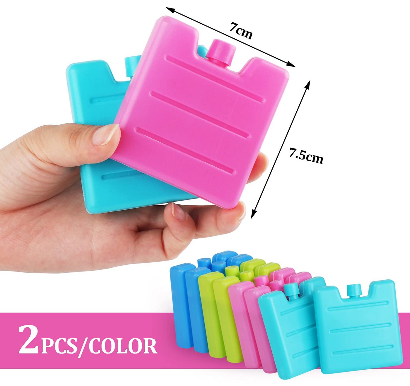 FOUORTUNATE-BEE Kühlakku Set Kühlakkus Lunchbox Kühlbox Wiederverwendbar Mini Kühlpads, Für Picknick Camping Kühltasche Lunchbox Kühlschrank Kühlbox Reise Bild 5