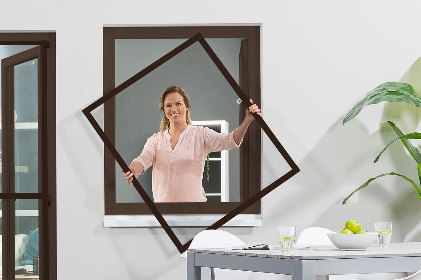 empasa Insektenschutz-Fensterrahmen "FLEX", Fliegengitter Fenster flächenbündig für flächenversetzte Fenster Bild 3