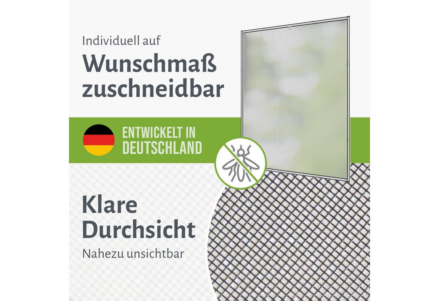 empasa Insektenschutz-Fensterrahmen "MASTER SLIM", Fliegengitter geringe Einbautiefe - glänzende Aluminium Profile Bild 5
