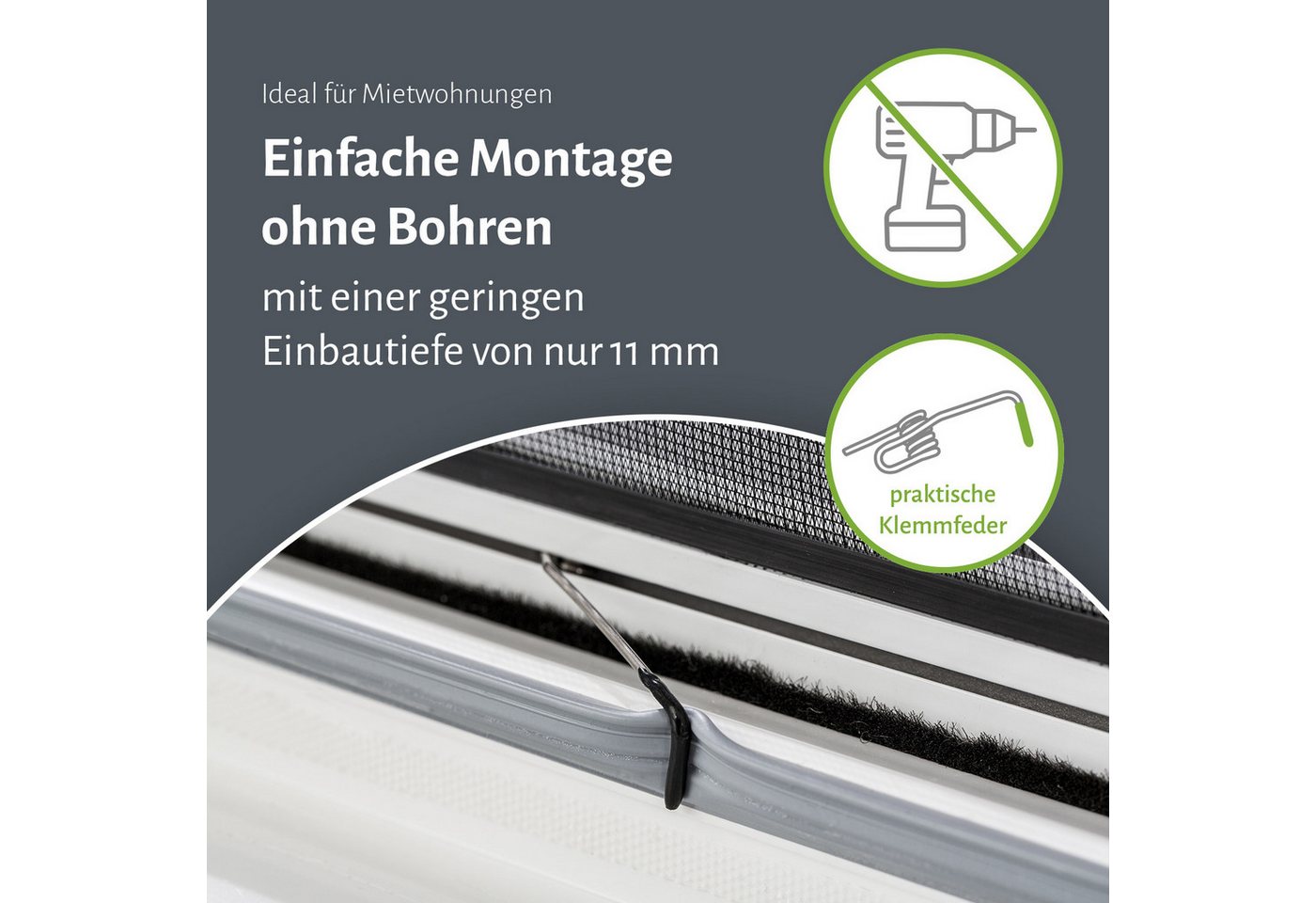 empasa Insektenschutz-Fensterrahmen "MASTER SLIM", Fliegengitter geringe Einbautiefe - Pollenschutz Bild 4