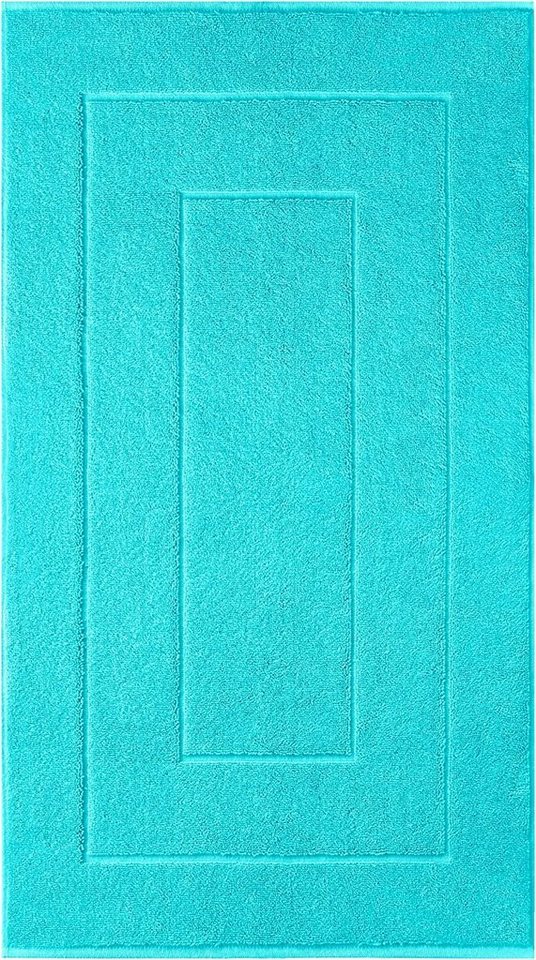 Lashuma Badematte London, Höhe 5 mm, schnell trocknend, Frottee, rechteckig, Badezimmer Matte robust 50x90 cm türkis Bild 2