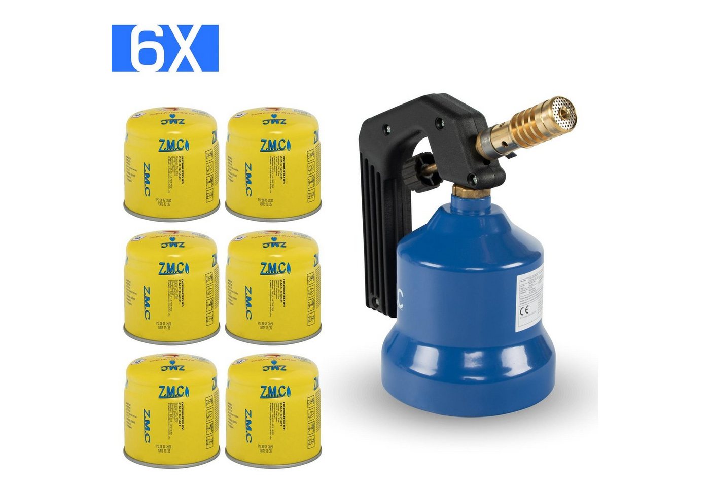 ZMC Flambierbrenner Gasbrenner Grillanzünder Gasanzünder Lötpistole +6 Gaskartuschen 190g, (Lötlampe 2,2 kW Temperatur von bis zu 1200 ° C, Lötlampe 2,2 kW Temperatur von bis zu 1200 ° C), Butangas Lötbrenner Kohleanzünder Flammspritzpistole Bunsenbrenner Bild 5