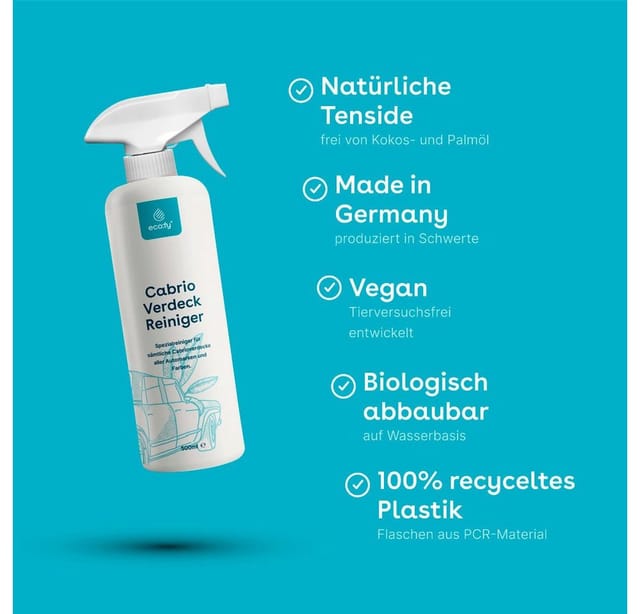 eco:fy Cabrio-Verdeck-Reiniger Auto-Reinigungsmittel (1-St. Für alle Arten von Cabrio-Verdecken)