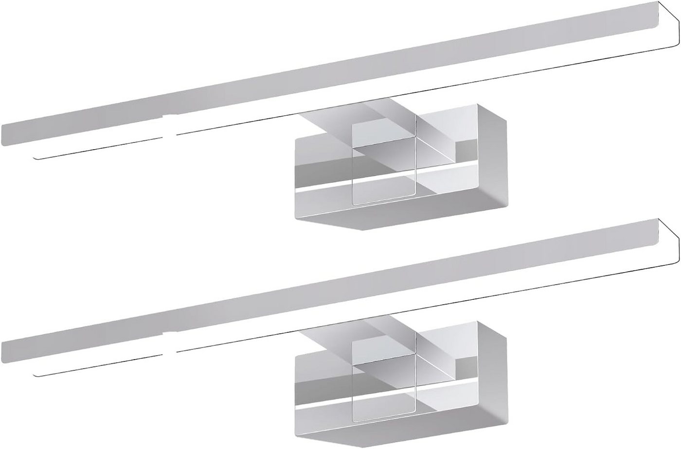 ZMH LED Spiegelleuchte Neutralweiß Spiegellampe - leuchte Chrom Modern, Augenschutz, LED fest integriert, 4000k, Modern Neutralweiß 4000K lampe Wandmontage für Keller