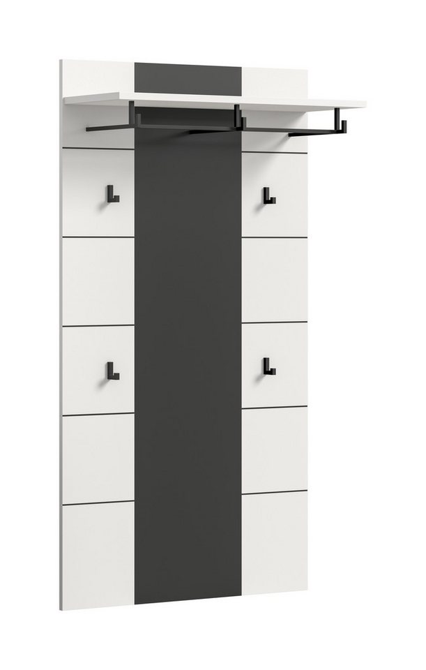 furnling Garderobenpaneel Cano, 1 Ablageboden, 1 Kleiderstange, 4 Haken, Höhe 145 cm Bild 2