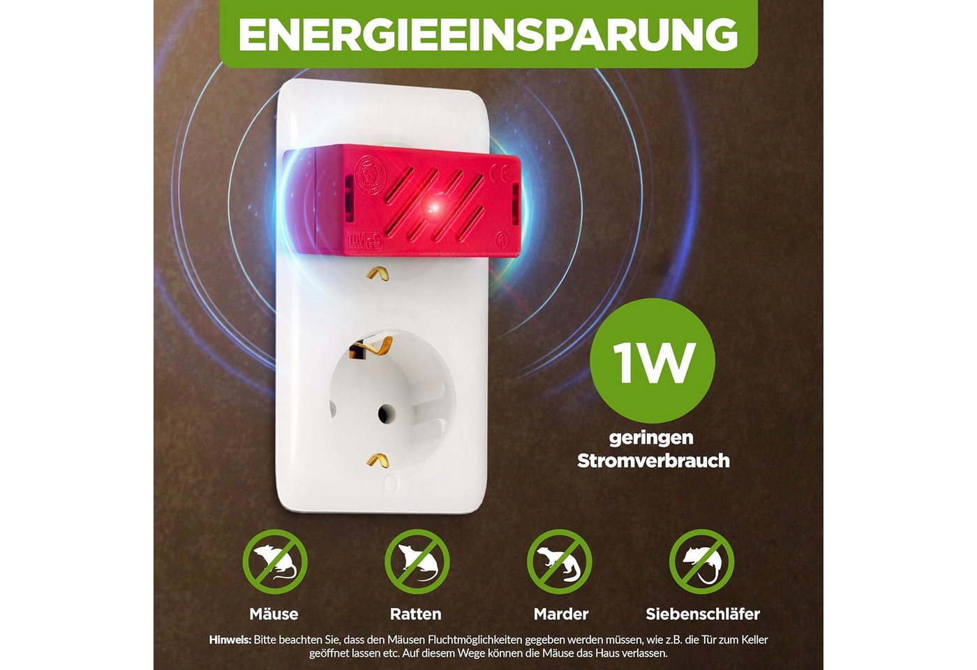 ISOTRONIC Ultraschall-Tierabwehr Mäuse-, Rattenfrei 230V, 1-tlg. Bild 2