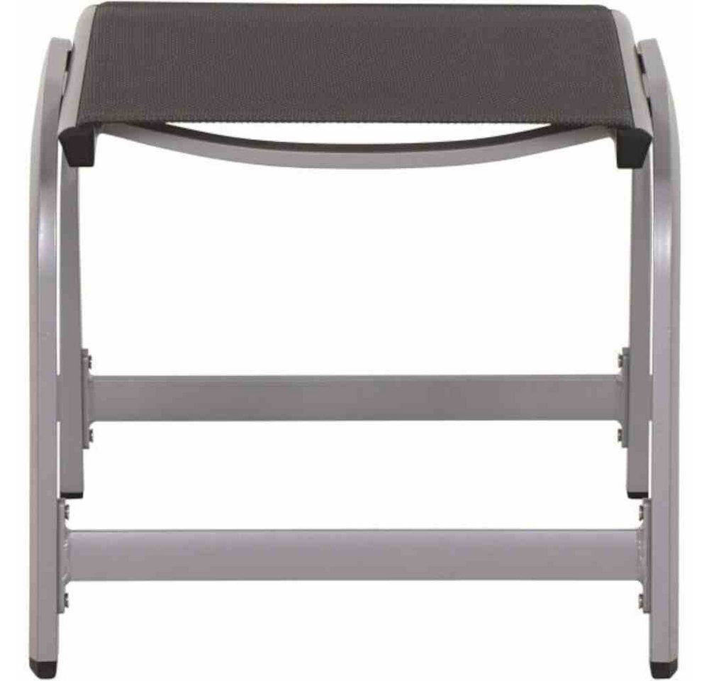 Siena Garden Gartenlounge-Hocker Tesoro Hocker, silber Alu,Textilbezug grau