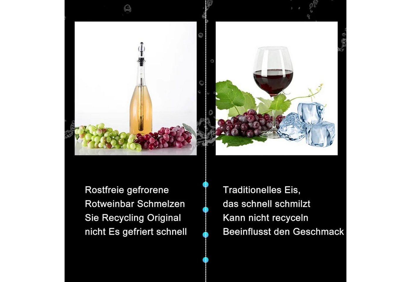 FELIXLEO Outdoor-Flaschenkühler Weinkühler Edelstahl 4er Set mit Belüfter & Dekantierer für Weißwein Bild 2