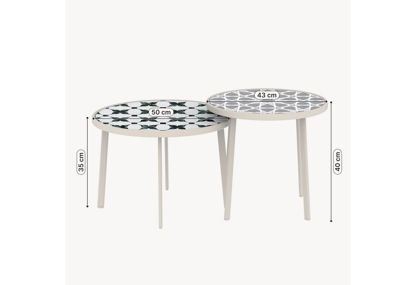 casa.pro Satztisch, outdoor »Faeto« mit Glasplatte Metallgestell Champagne Bild 4
