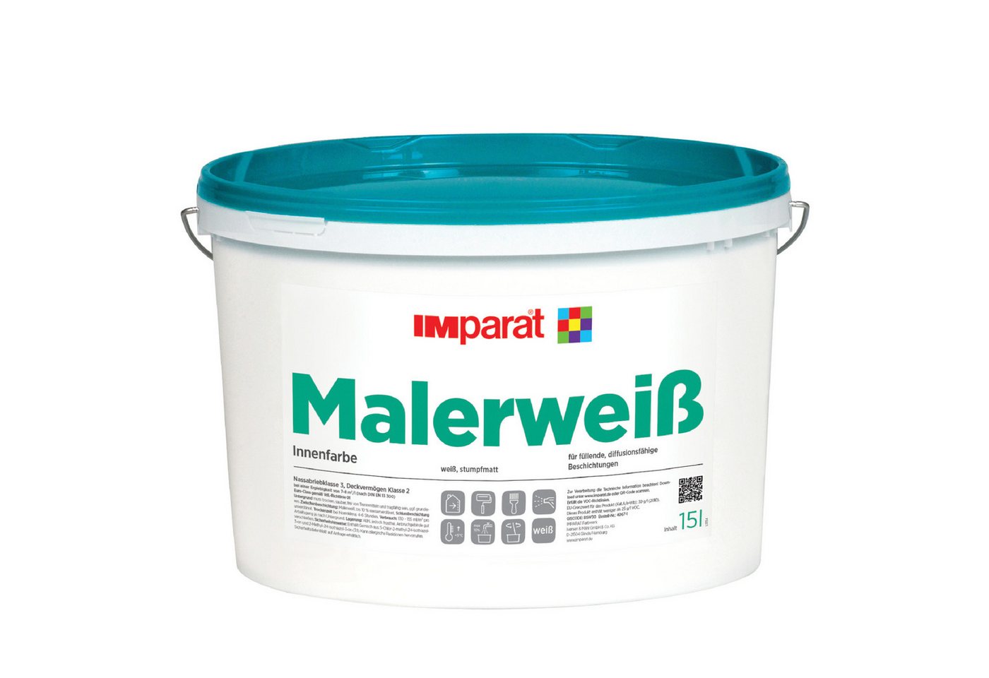 IMparat Farbwerk Iversen & Mähl GmbH & Co. KG Wand- und Deckenfarbe Malerweiß 2,5 l