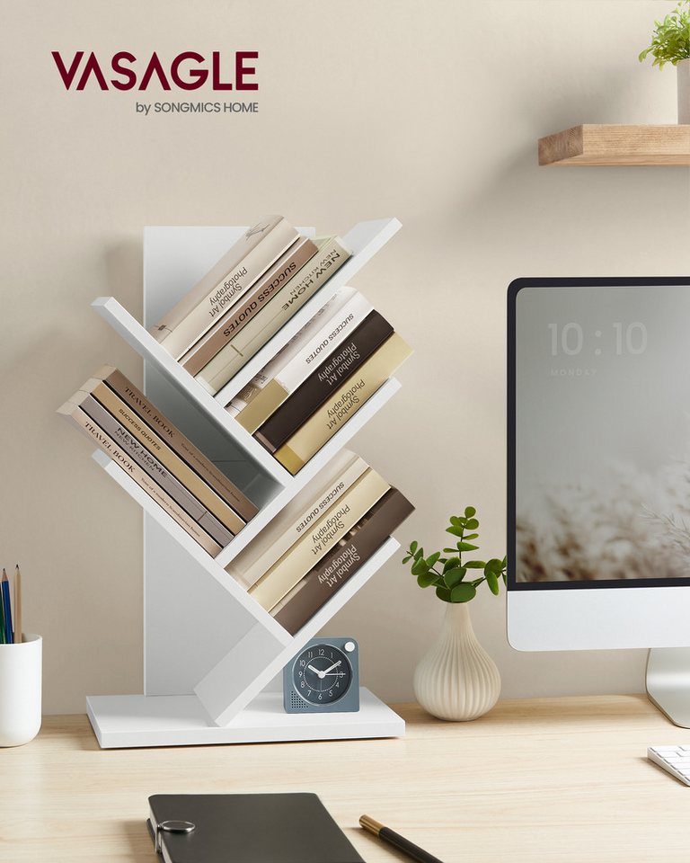 VASAGLE Bücherregal Aufbewahrungsregal für Schlafzimmer, Wohnzimmer, Homeoffice, Standregal 5 Ebenen, Eckregal platzsparend Bild 4